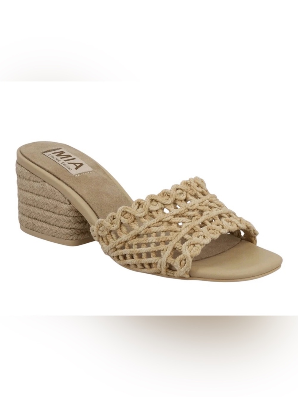 MIA Limited Edition Womens Idella Woven Block Heel Espadrille Sandal Size 8